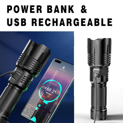 High-power Handheld Flashlight / Durable Design Handheld Flash Light for Emergencies, Camping, Hiking