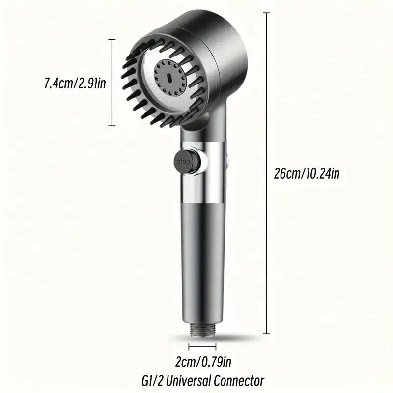 Handheld High Pressure Multifunctional Shower, 3 Settings 4 in 1 Detachable Showerhead, Bracket and 2 Filters