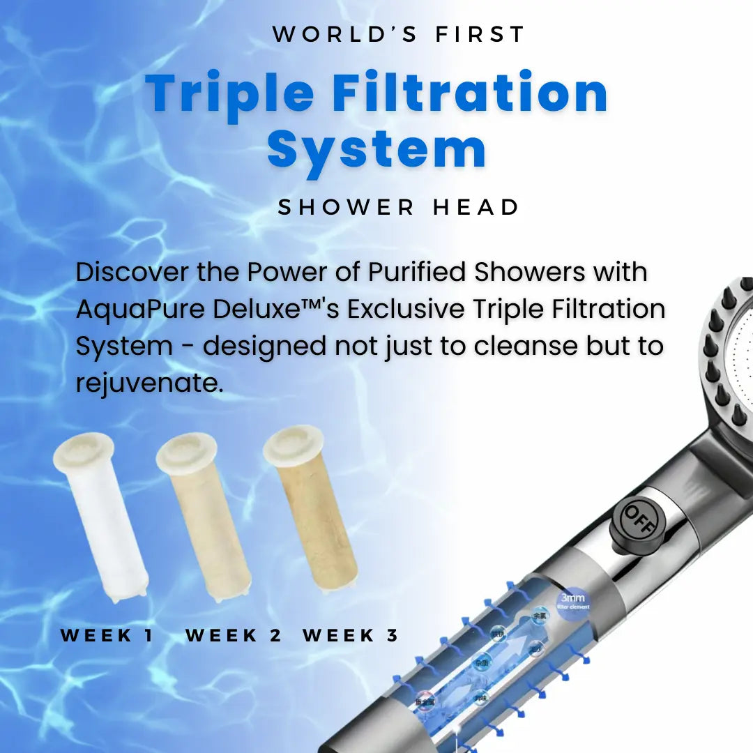 Handheld High Pressure Multifunctional Shower, 3 Settings 4 in 1 Detachable Showerhead, Bracket and 2 Filters